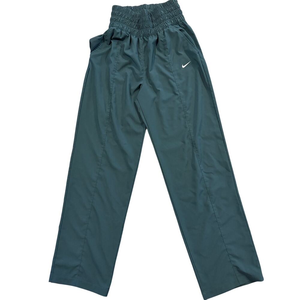 NIKE Dri-Fit One Ultra High Waisted Playful Green Track Pants Womens SZ Small